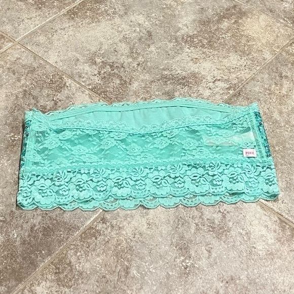 NEW PINK Victoria’s Secret Bandeau Sequin Bra Bralette Blue Small Lace VS - Picture 3 of 9